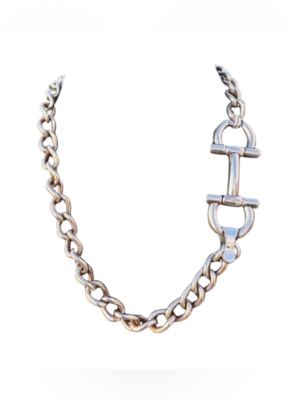 Hand Crafted Upcycled Ferragamo Necklace - Picture 7 of 8